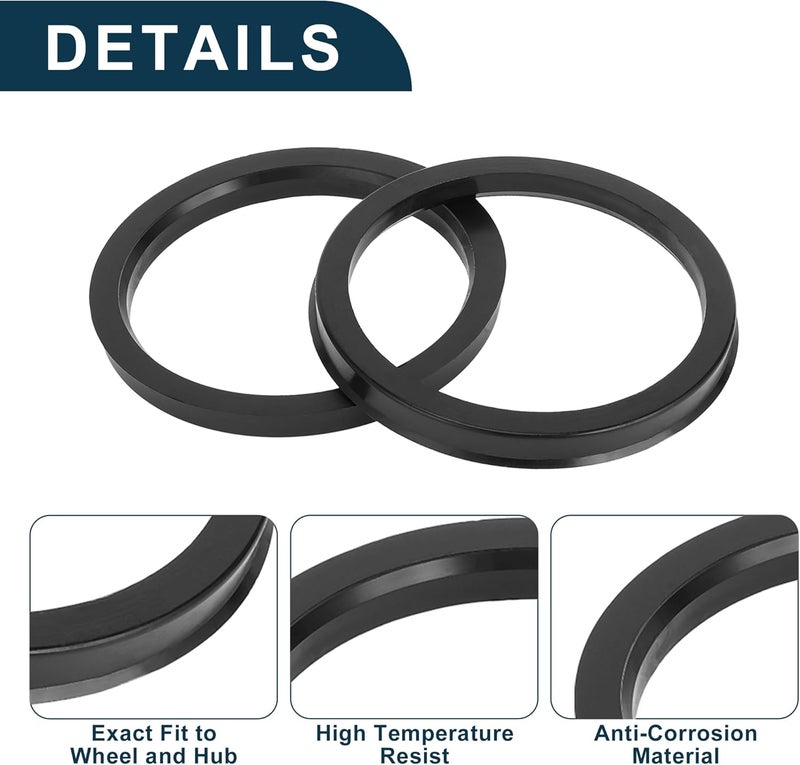 TUCKBOLD Car Wheel Hub Centric Rings Durable Wheels Center Shaft Shock Absorbing Hubrings Black 2 Pcs OD 112.1mm to ID 95.1 mm Polycarbonate - Image 5